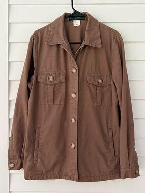 Vintage Harvé Benard Brown Barn Jacket Utility Coat Size Large